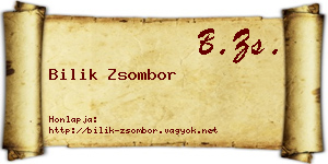 Bilik Zsombor névjegykártya